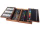 Art Set in Wooden Suitcase 174 Pieces, Dark Brown