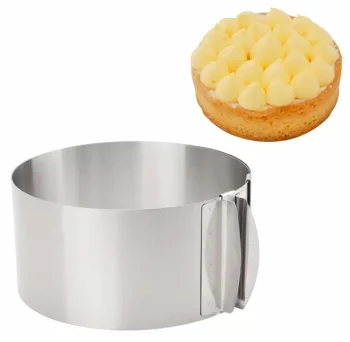 Round Stainless Steel Adjustable Cake Ring Baking Mold, 15 cm