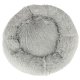 Plush Donut Calming Pet Bed for Dogs and Cats 60 cm, Light Grey