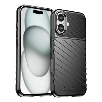 Dėklas iPhone 16 Plus Thunder Case, TPU, juodas