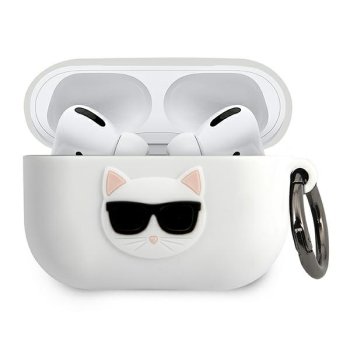 Karl Lagerfeld Silicone Choupette Case for AirPods Pro White