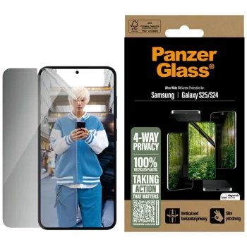 PanzerGlass Eco Matrix Ultra-Wide Fit Privacy Glass  Samsung Galaxy S25