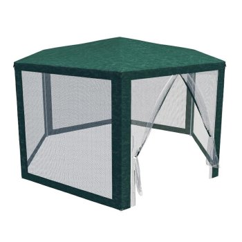 Garden tent pavilion with mosquito net 6 walls green