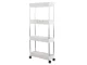 Bathroom / Kitchen Rolling Storage Cart, 4 Tiers, White