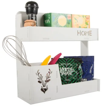 Hanging Organizer Shelf for Kitchen and Bathroom, White