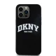 DKNY iPhone 15 Pro Max Case Liquid Silicone White Printed Logo MagSafe, Black