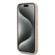 Karl Lagerfeld iPhone 15 Pro Case Leather Monogram Metal Logo, Pink