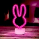 Forever Light LED Neon Lamp on Stand Bunny, Pink