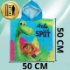 Kids Dinosaur Hooded Beach Towel Bath Poncho 50x100 cm, Blue Green