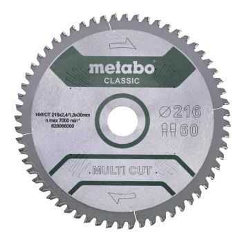 Metabo MultiCut Classic Circular Saw Blade 216x30 mm, 60T FZ/TZ