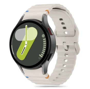 Tech-Protect Silicone Sport Strap for Samsung Galaxy Watch 4 / 5 / 6 / 7 / FE, Beige