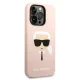 Karl Lagerfeld Silicone Karl\'s Head iPhone 14 Pro MagSafe Case, Light Pink