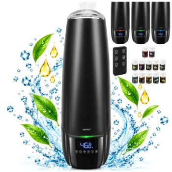 Air Humidifier Zortiva with Aromatherapy, 6.5L Tank and Remote Control, Black