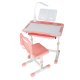 Kids Adjustable Desk and Chair Set with USB LED Lamp, Pink