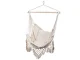 Boho Style Brazilian Hanging Hammock Chair with Cushions, Beige