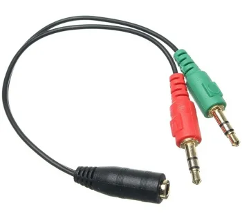 Audio Adapter 1x 3.5mm (F) to 2x 3.5mm (M) AK268A, Black
