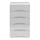 ModernHome 5-Drawer Storage Shelf on Wheels, Grey