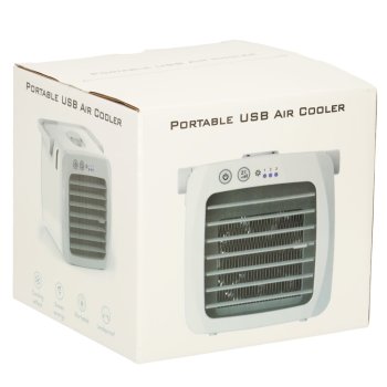 Portable Air Cooler Desktop Fan USB Personal Air Conditioner, White
