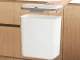 Hanging Trash Can with Lid 9L, White