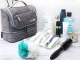 Large Waterproof Travel Toiletry Bag with Hook, Grey