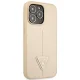 Guess Saffiano Triangle Logo Case for iPhone 14 Pro Max - Beige