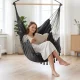 4Fizjo BAHIO Brazilian Hanging Chair with Cushions, Black