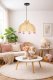Bamboo Pendant Lamp Octagonal Chandelier E27, Natural