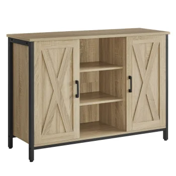 Sideboard Storage Cabinet with Adjustable Shelves for Living Room, Sonoma Oak
