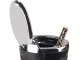 Car Ashtray with Blue LED Light for Cup Holder, Black