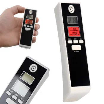 White Mouthpieceless Pocket Breathalyzer with LCD Display