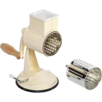 Zassenhaus Classic Manual Drum Grater with 2 Drums, Cream