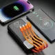 Dudao K6Pro+ Power Bank 20000mAh with 4 Built-In Cables, Black