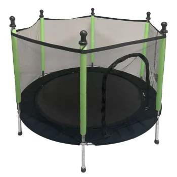 Kids Trampoline with Safety Net and Balls, 140 cm, Green