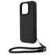 BMW iPhone 16 Pro Max Case Signature Leather Wordmark Cord, Black