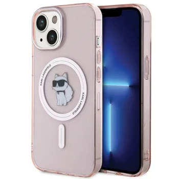 Karl Lagerfeld iPhone 15 Case IML Choupette MagSafe, Pink