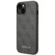 Apple iPhone 14 6.1\'\' Guess 4G Metal Gold Logo Case Cover, Grey