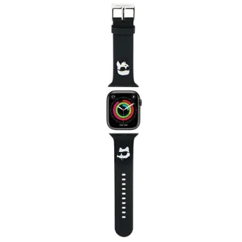 Karl Lagerfeld Apple Watch 42/44/45/49mm Strap 3D Rubber Karl&Choupette, Black