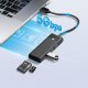 Orico PAPW3AT-U3 USB Hub with 3x USB-A 3.0 and microSD/SD Card Reader, 1m, Black