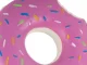 Rubber Squeaky Toy for Dogs and Cats, Donut Shape, Pink