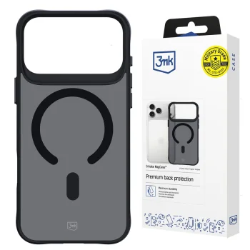 3Mk Protection iPhone 17 Pro Case Smoke MagCase, Black Semi-Transparent