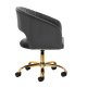 4Rico QS-OF212G Velvet Swivel Salon Chair, Grey