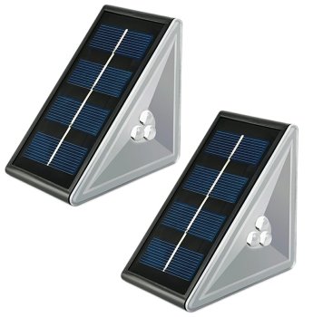 Solar Powered LED Outdoor Step Lights 2 Pack, Black