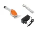 Cordless Grass and Shrub Shears 2-in-1, White/Orange
