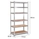 Humberg HR-815 metāla noliktavas plaukts 222x110x50 cm, sudraba