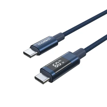 Choetech XCC-1068 PD 60W USB-C to USB-C Cable with Display 1.2 m - Blue