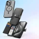 Dux Ducis Lawa Leather Case for iPhone 15 Pro with Detachable Wallet, Black