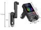 Bluetooth 5.0 FM Transmitter with Hands-Free, USB QC, TF, Bass, LCD, 12-24V, Black