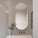 Leobert Large Oval Wall Mirror 100x50 cm, Gold Frame