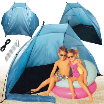 Large Beach Tent / Sun and Wind Shelter, Blue