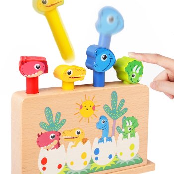 Wooden Pop Up Dinosaur Dexterity Game Jh-0094